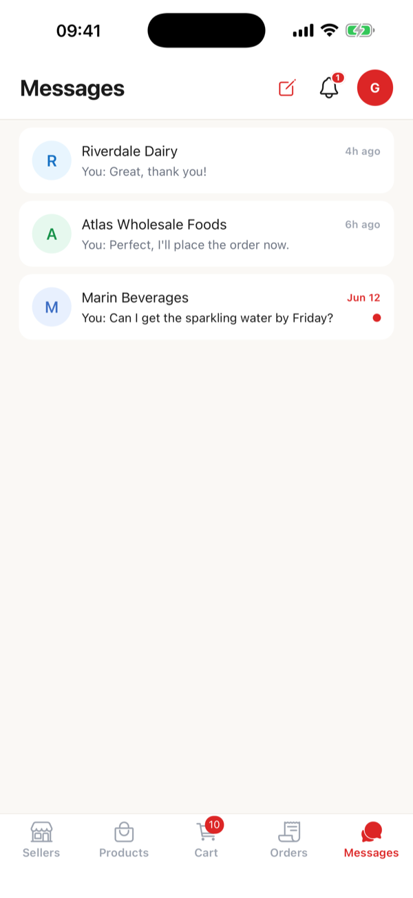 Bayim messaging screen